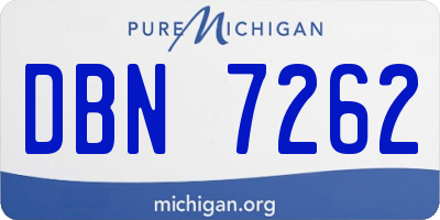 MI license plate DBN7262
