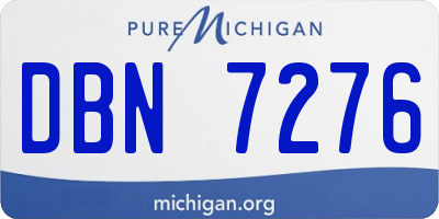 MI license plate DBN7276