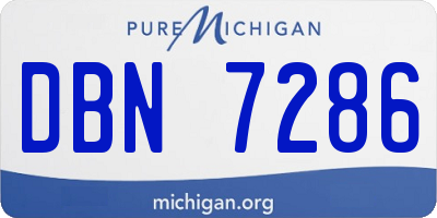 MI license plate DBN7286