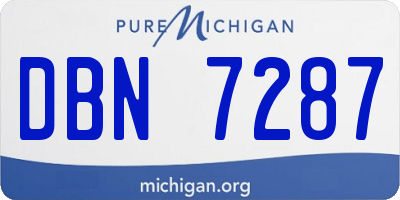 MI license plate DBN7287