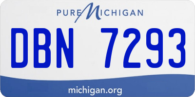 MI license plate DBN7293