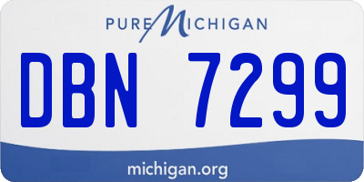 MI license plate DBN7299