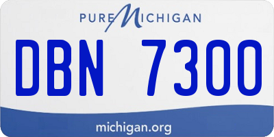 MI license plate DBN7300