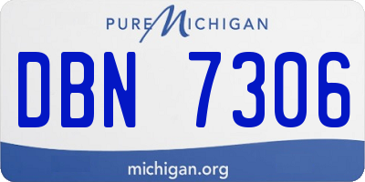 MI license plate DBN7306