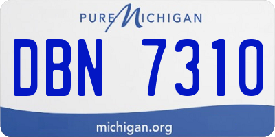 MI license plate DBN7310