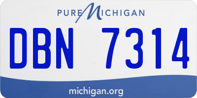 MI license plate DBN7314