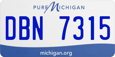 MI license plate DBN7315