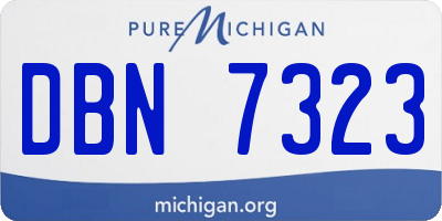 MI license plate DBN7323