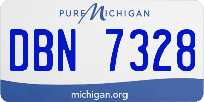 MI license plate DBN7328