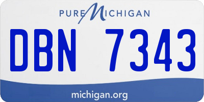 MI license plate DBN7343
