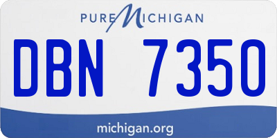 MI license plate DBN7350