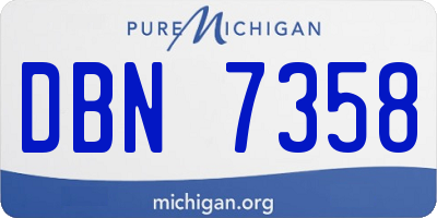 MI license plate DBN7358