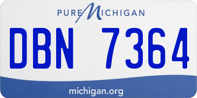 MI license plate DBN7364