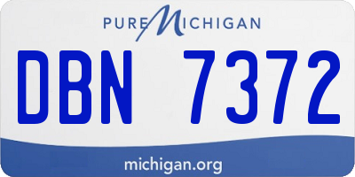 MI license plate DBN7372