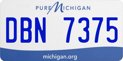 MI license plate DBN7375
