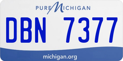 MI license plate DBN7377
