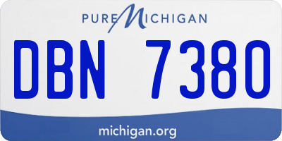 MI license plate DBN7380