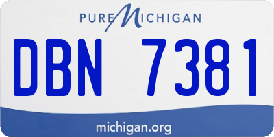 MI license plate DBN7381