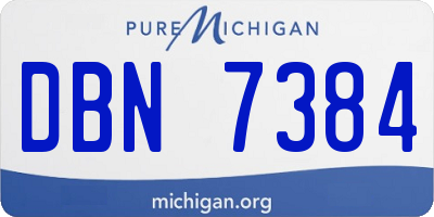 MI license plate DBN7384