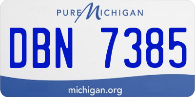 MI license plate DBN7385
