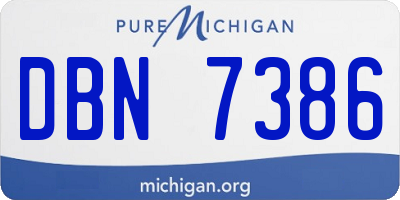 MI license plate DBN7386