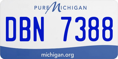 MI license plate DBN7388