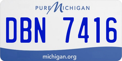 MI license plate DBN7416