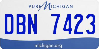 MI license plate DBN7423
