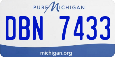 MI license plate DBN7433