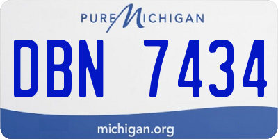 MI license plate DBN7434