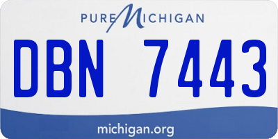 MI license plate DBN7443