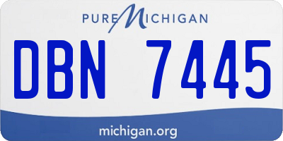 MI license plate DBN7445