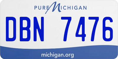 MI license plate DBN7476