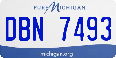 MI license plate DBN7493