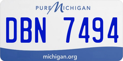 MI license plate DBN7494