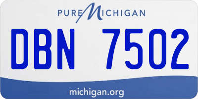 MI license plate DBN7502