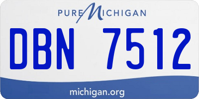 MI license plate DBN7512