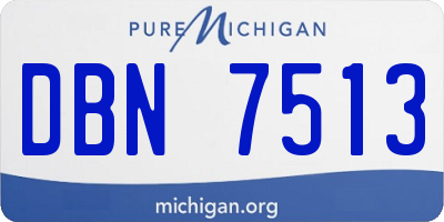 MI license plate DBN7513