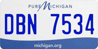 MI license plate DBN7534