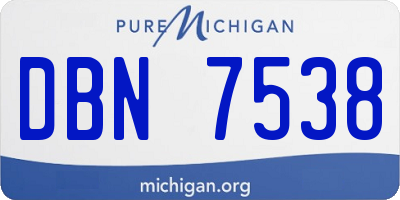 MI license plate DBN7538