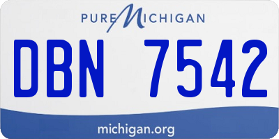 MI license plate DBN7542