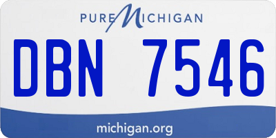 MI license plate DBN7546