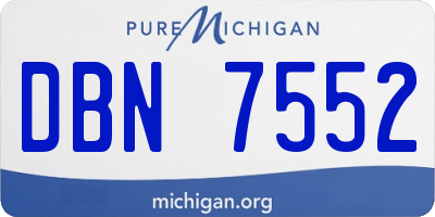 MI license plate DBN7552
