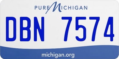 MI license plate DBN7574