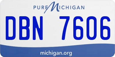 MI license plate DBN7606