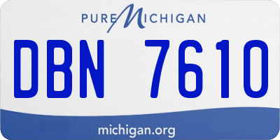 MI license plate DBN7610