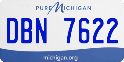MI license plate DBN7622