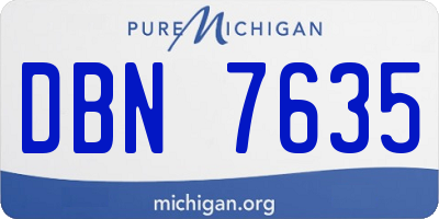 MI license plate DBN7635