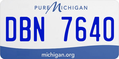 MI license plate DBN7640