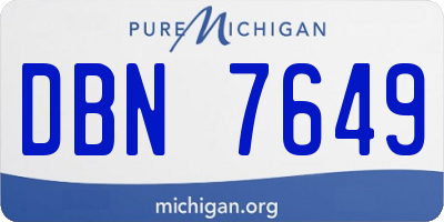 MI license plate DBN7649
